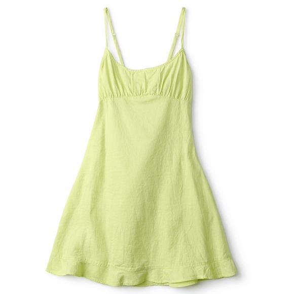 Nasty Gal Dresses & Skirts - Nasty Gal Dress Girls Size 2 Lime Green Cotton Sun Dress Ruffle Open Back